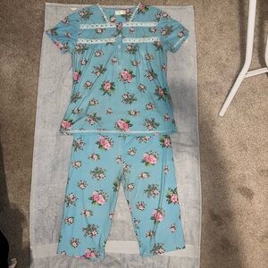Light blue floral pajama set